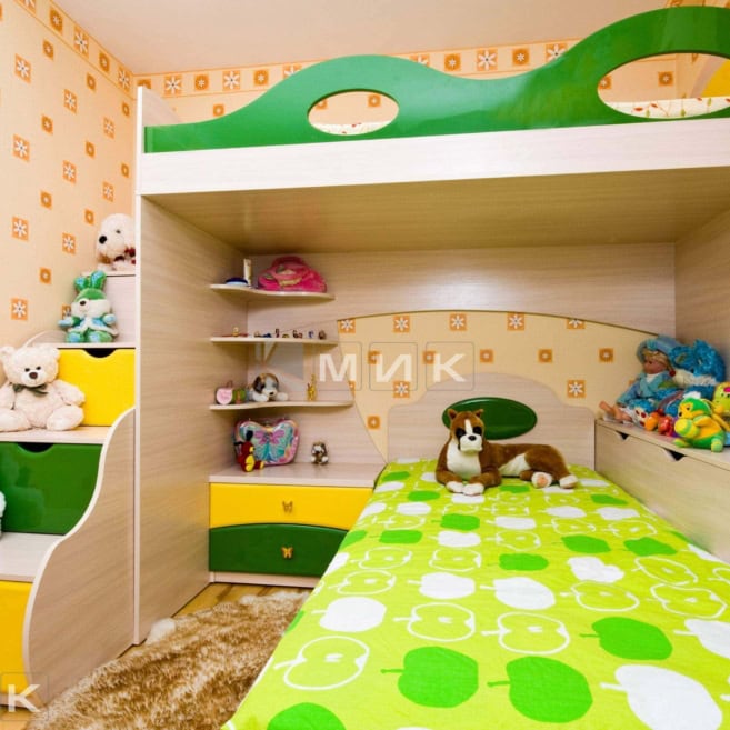 двухъярусная-кровать-в-детскую-зеленая-с-желтым-114 двухъярусная-кровать-в-детскую-зеленая-с-желтым-114
