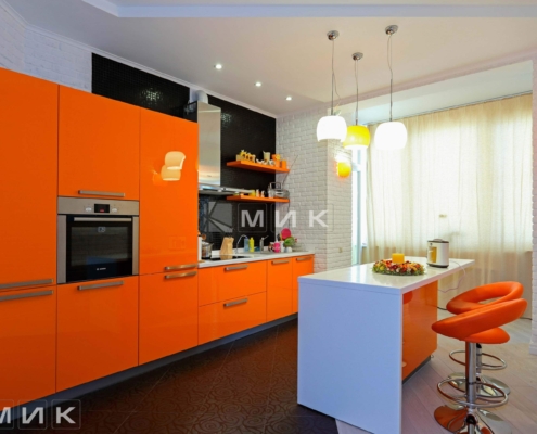 помаранчеві меблі для кухні Інтер'єр і помаранчеві меблі для кухні