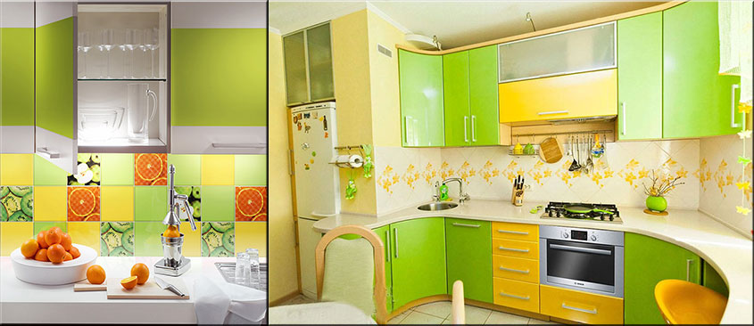 зелёная-с-жёлтым-кухня