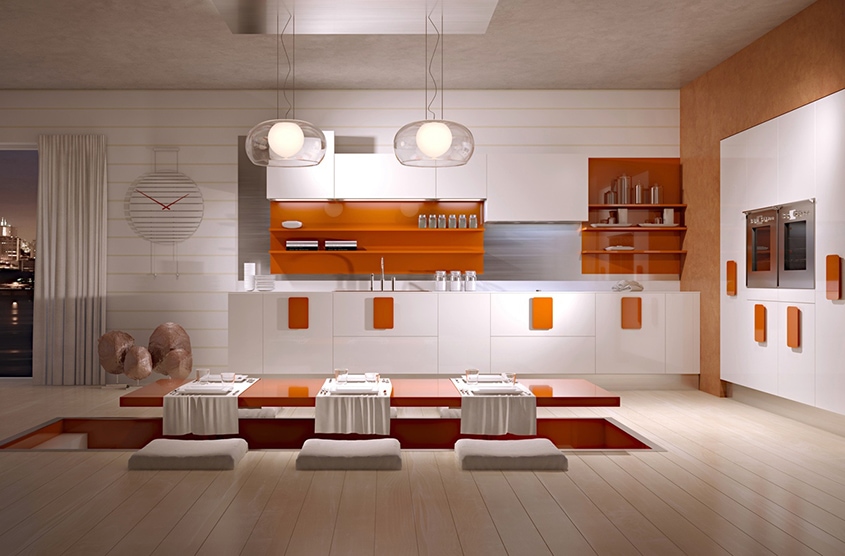 оранжевый-декор-на-кухне