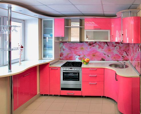 кухня-в-розовом-цвете