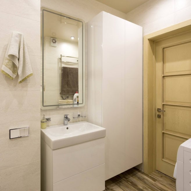 подвесная Белая-мебель-в-ванную-комнату-из-крашенного-МДФ-1003 подвесная Белая-мебель-в-ванную-комнату-из-крашенного-МДФ-1003