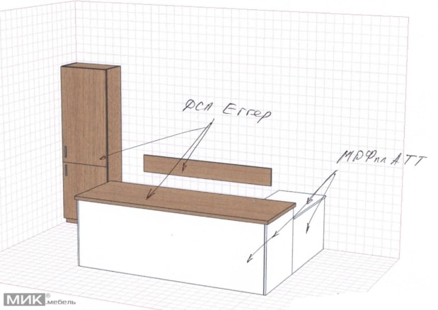 Эскиз стола в приемную Эскиз стола в приемную