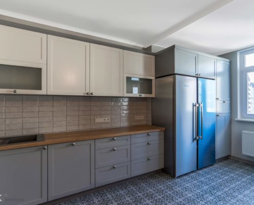 Кухня с матовыми МДФ фасадами Кухня с матовыми МДФ фасадами