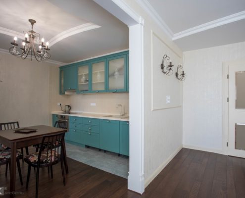 Кухня-МДФ-пленка-бирюза Кухня-МДФ-пленка-бирюза