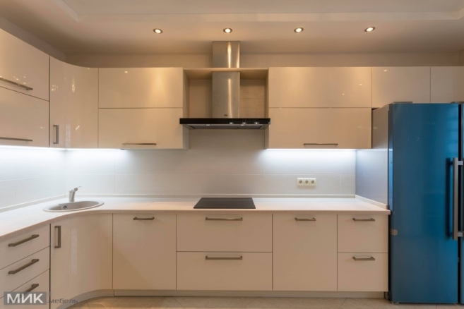 Кухня-бежевый-глянец-1003 Кухня-бежевый-глянец-1003