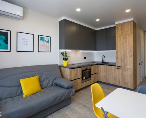 Кухня-студия без-ручек