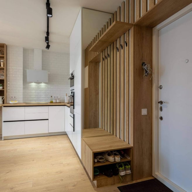 1-Прихожая переходящая в кухню 1-Прихожая переходящая в кухню