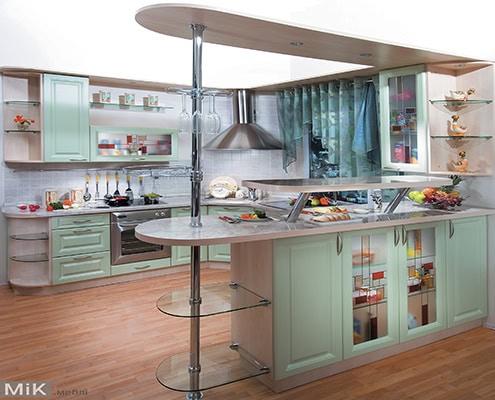 Світло-зелена кухня