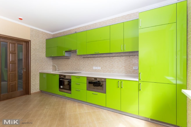 Кухня МДФ салатовый глянец Кухня МДФ салатовый глянец