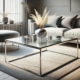 Современный журнальный столик из стекла и металла