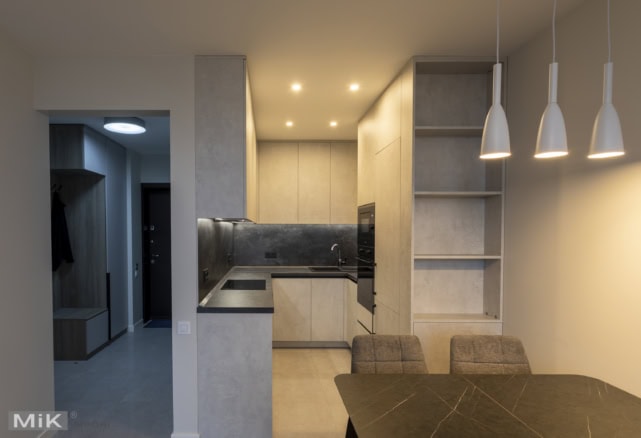 кухня з ДСП у смарт квартирі під здачу