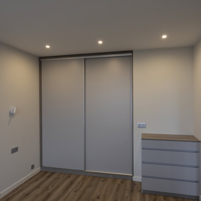 Шафа купе сіра та комод