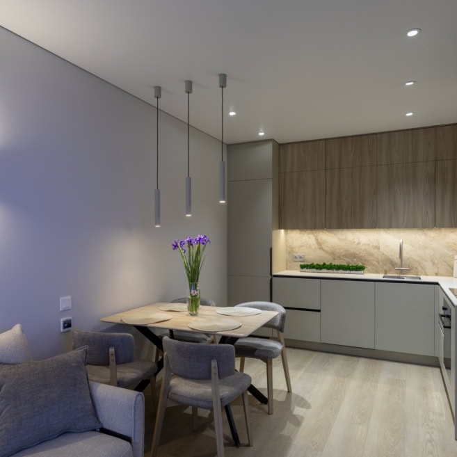 Кутова кухня-студія на замовлення