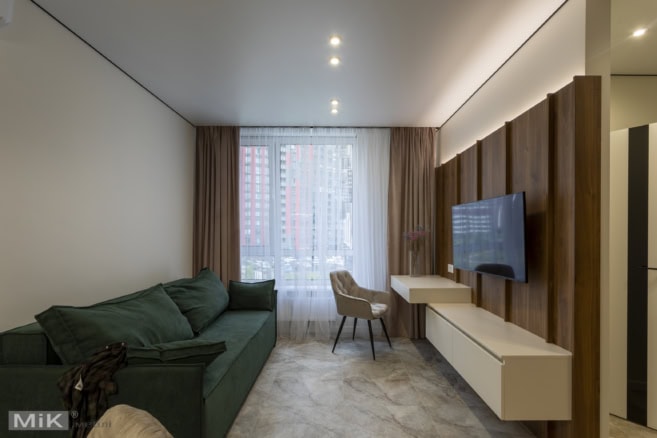 2_Обшивка стін панелями ДСП на замовлення у вітальні Обшивка стін панелями ДСП на замовлення у вітальні