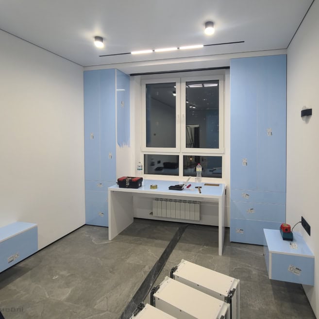 4_Стіл пенал і тумби з білого АГТ Стіл пенал і тумби з білого АГТ