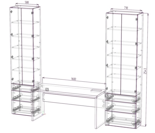 7_Корпусні меблі для спальні 3д проект Корпусні меблі для спальні 3д проект