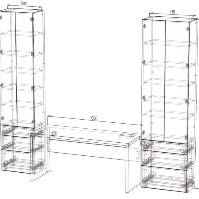 7_Корпусні меблі для спальні 3д проект Корпусні меблі для спальні 3д проект