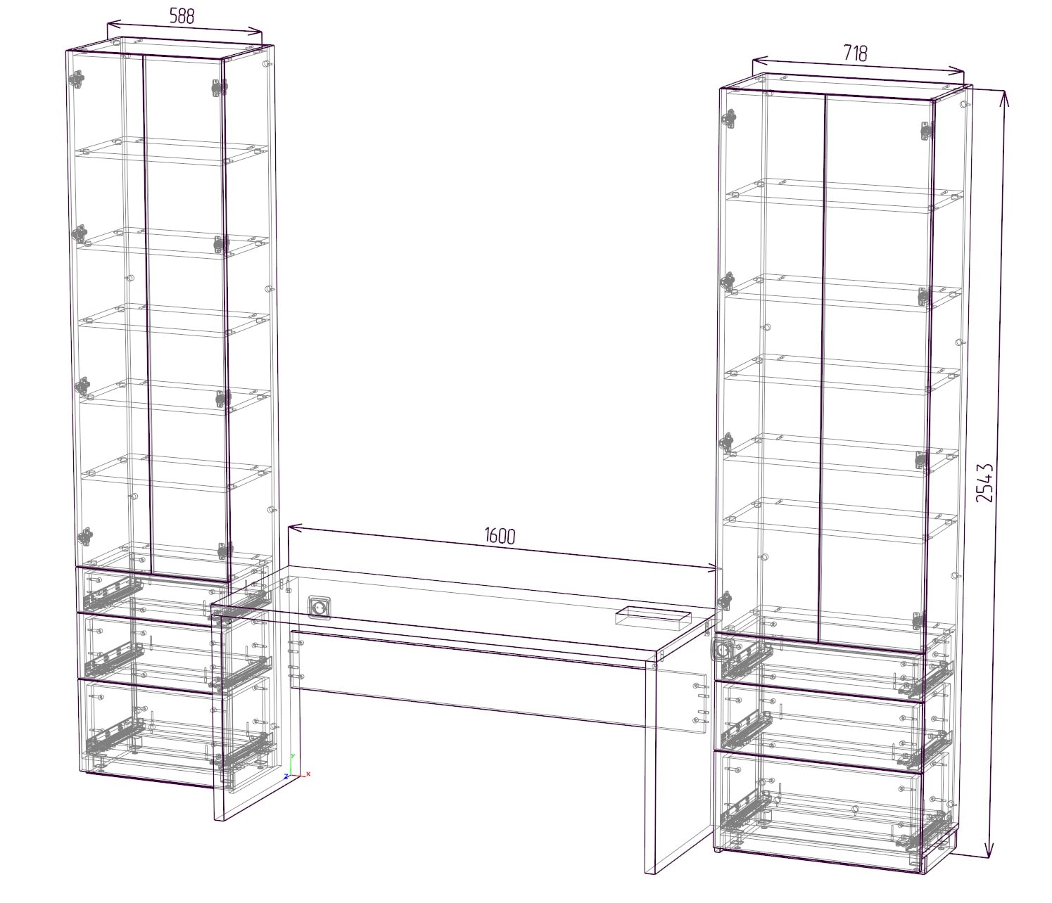 7_Корпусні меблі для спальні 3д проект Корпусні меблі для спальні 3д проект
