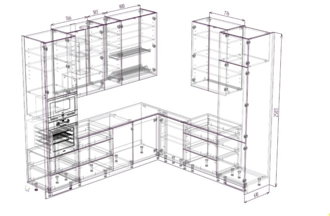 Угловая кухня на заказ-проект Угловая кухня на заказ-проект