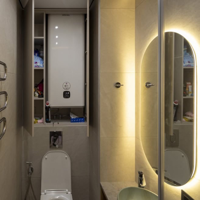 Тумба з раковиною у компактному санвузлі на замовлення