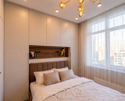 Креслення шафи та робочої зони у спальні